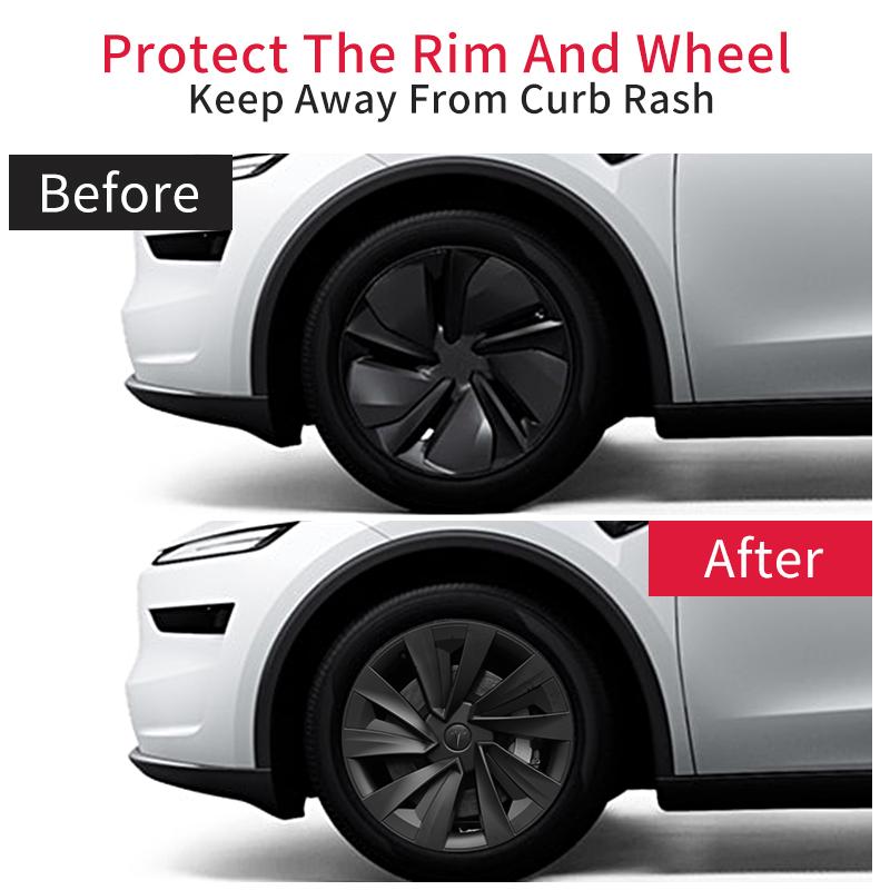 AABLU1 4PCS 19inch Wheel Cap for Model Y Juniper 2025-2026 Turbine Car Performance Cap Automobile Wheel Cap Design for Tesla Hubcaps