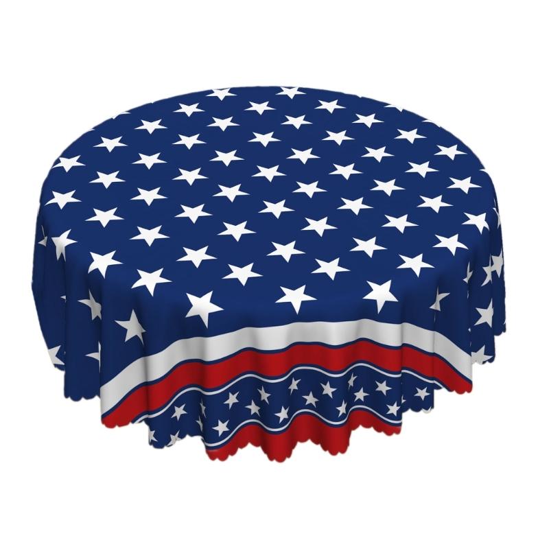 

Stars And Stripe Table Cover Waterproofs Easy to Clean Kitchen Dining Decoration Table Cloth For Holiday Parties