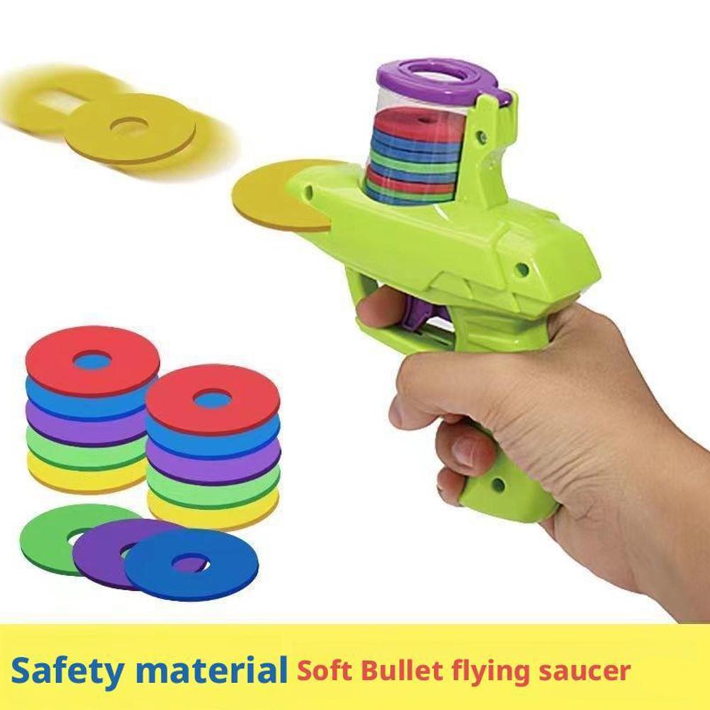 Foam Disc Launcher Flying Disc Handheld Shooter Indoor And Outdoor Girls Birthday For Boys Back P5Q9