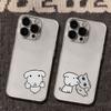 Korean Ins Cute Puppy Cat Transparent Phone Case For IPhone 17 17E 16E 15 Pro Max 12 14 11 16 13 Protective Shell Coque Cover