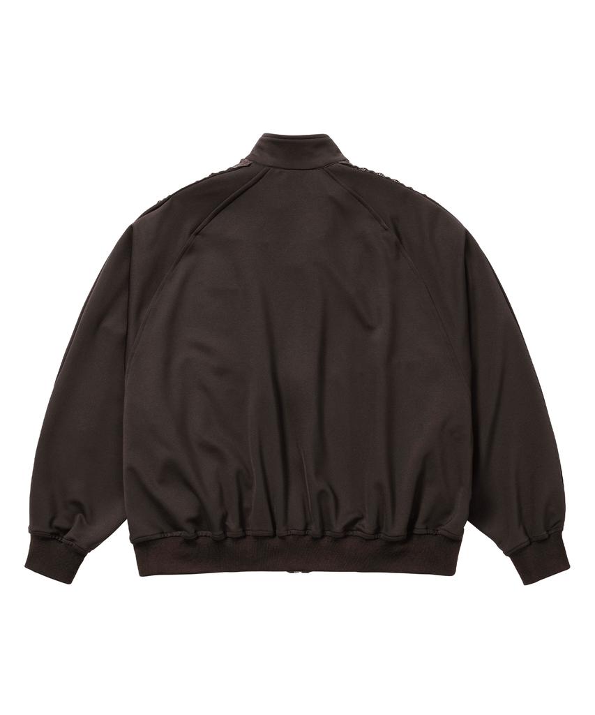 AJOBYAJO Multi Lace Trim Raglan Track Jacket [Dark Brown]