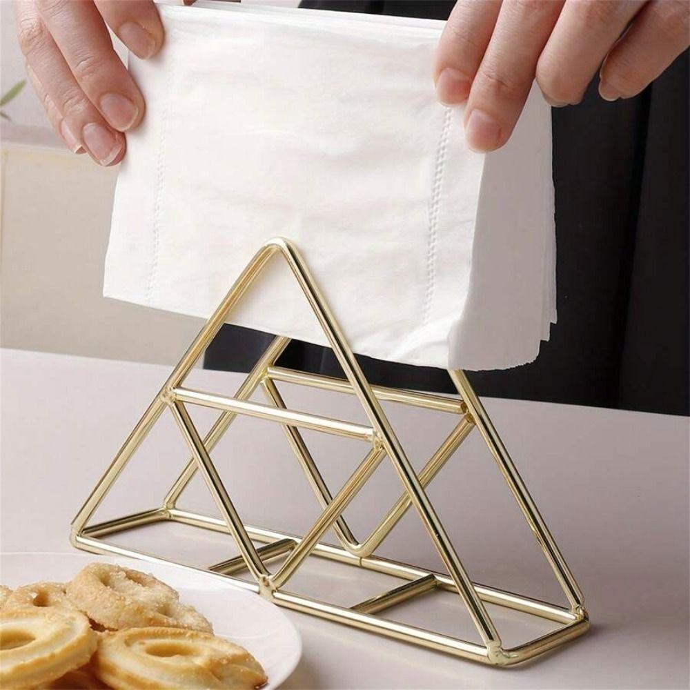 European Style Triangle Napkin Holder High-end Hollow Tissue Rack Dining Table