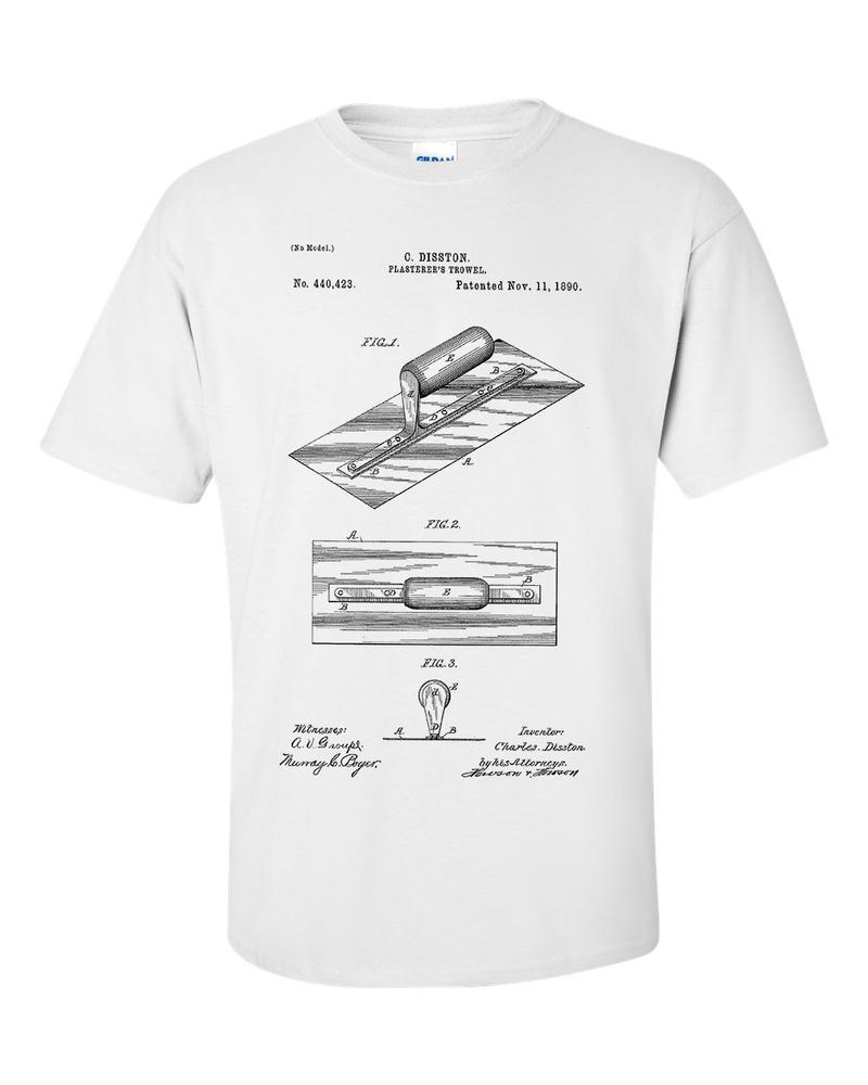 Plasterer TShirt Builders Drywall Trowel Tool Patent Blueprint Gift Shirt 2XL