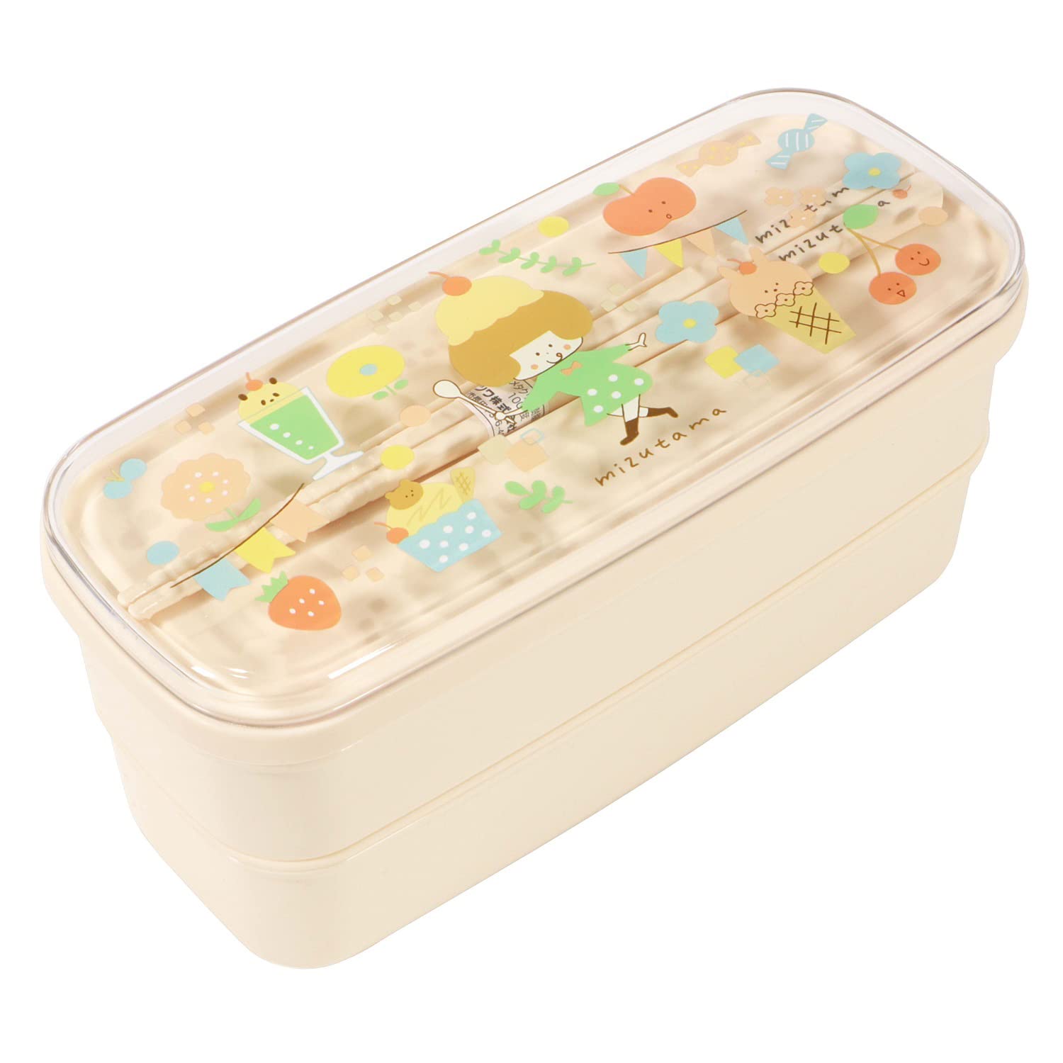 

Kutsuwa Mizutama Lunch Made in Japan Two-Tier Box, 640ml, MU002,