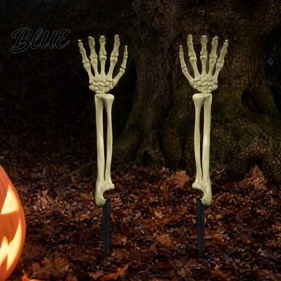 Halloween-Themen-Dekorationen Dekoration Plastik-Skeletthand Gartenpfahl Realistisches Knochen-Requisit für den Außenbereich Coole Gartendekoration Gruselige Partydekoration