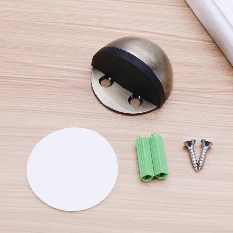 Genuine Stainless Steel Magnetic Door Stopper with Rubber Semi-Circular Anti-Collision Design