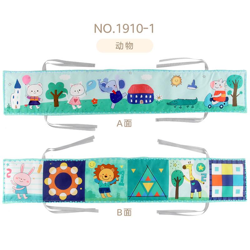 Çocuk Erken Eğitim Renkli Çift Taraflı Yatak Örtüsü Kumaş Kitap Hayvan İngilizce Biliş Bebek Beşik Kumaş Kitap Oyuncak