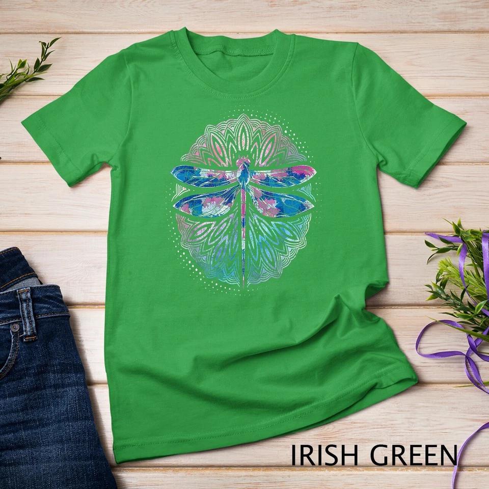 Dragonfly Yoga Meditation Prana Sacred Geometry Mandala T-Shirt Unisex T-shirt 3 L
