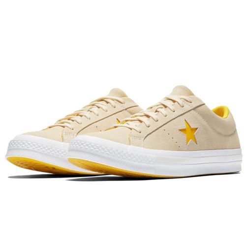 Converse One Star O Lightweight Low top Canvas Shoes Unisex Light Brown Yellow 159814c