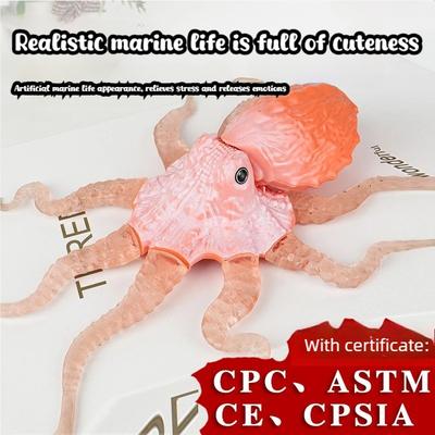 Simuliertes Meerestier Unterwasserwelt Weichgummi Oktopus/Krebs Modell Stressabbau Dehnbar Kinderspielzeug