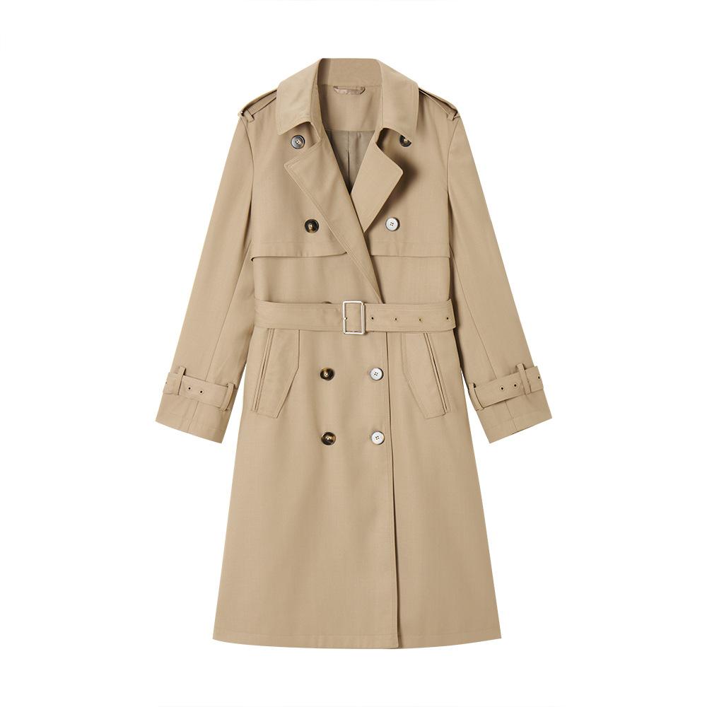Shenghong New Retro Straight Loose Casual Temperament Medium and Long Trench Coat Female 12920