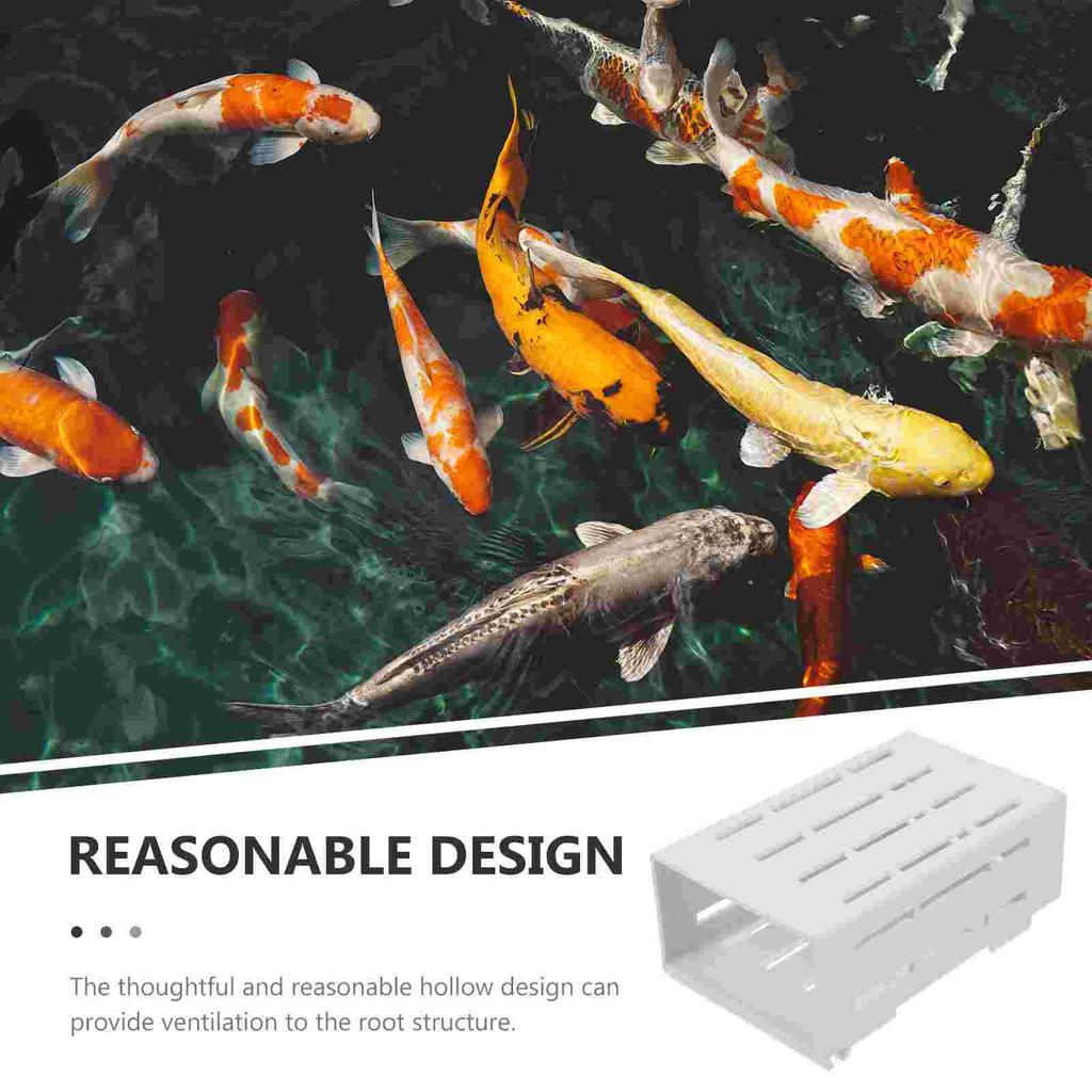 3 Pcs White Aquarium Plant Holder with Holes Professional Practical Pot For Plants Aquarium Fish Tank Plant Stand for Aquatic