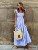 European American Women's Retro Plaid Sleeveless Maxi Dress with Thin Straps & Ruffles