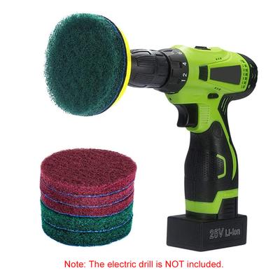 11-teiliges Schrubb-Reinigungsset, 4-Zoll-Klebeplatte, Scheuerpads, Scheuerschwamm-Set, kompatibel mit