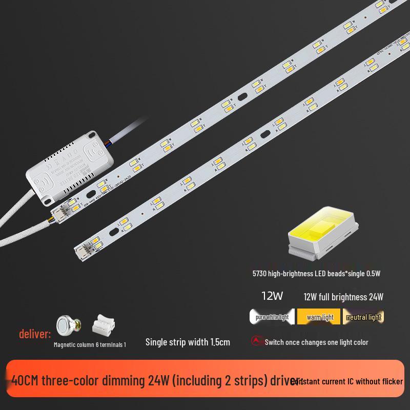 Three-Color LED Strip Light Panel for Living Room Ceiling