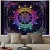 2D UV Glow Mandala Tapestry, Rainbow Boho Floral Wall Hanging for Party