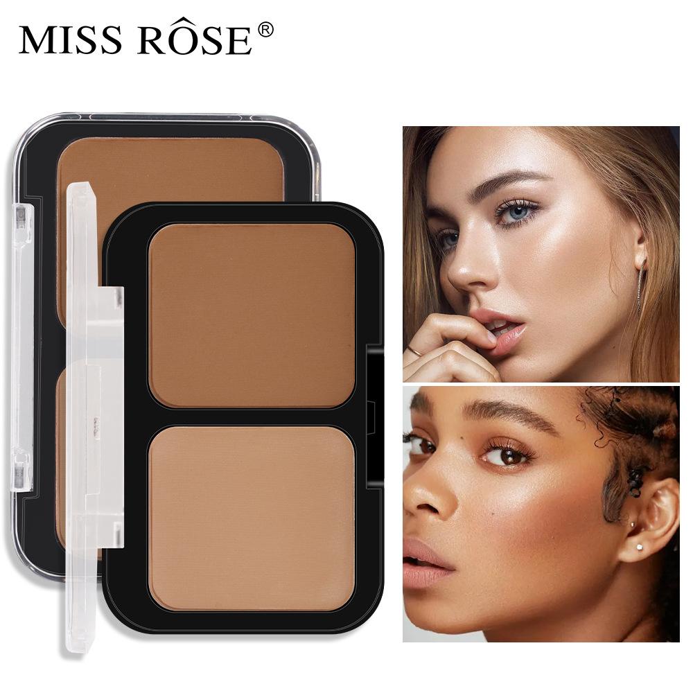 MISS ROSE Polvere per contouring in polvere per trucco viso per ragazza squisita 2 in 1