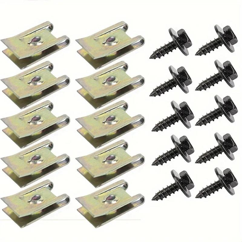 Metal Screw Base U Clip Auto Fastener for Car Fender Bumper Protection Interior Modification Parts