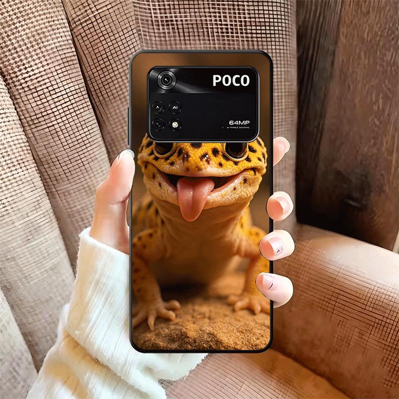 Lizards Geckos Cute Pet Soft Phone Case for Xiaomi Poco X5 X6 X7 X8 Pro Max X3 F7 F8 Ultra M8 M7 M6 M5 Redmi 15 15C 14C 13C 12C