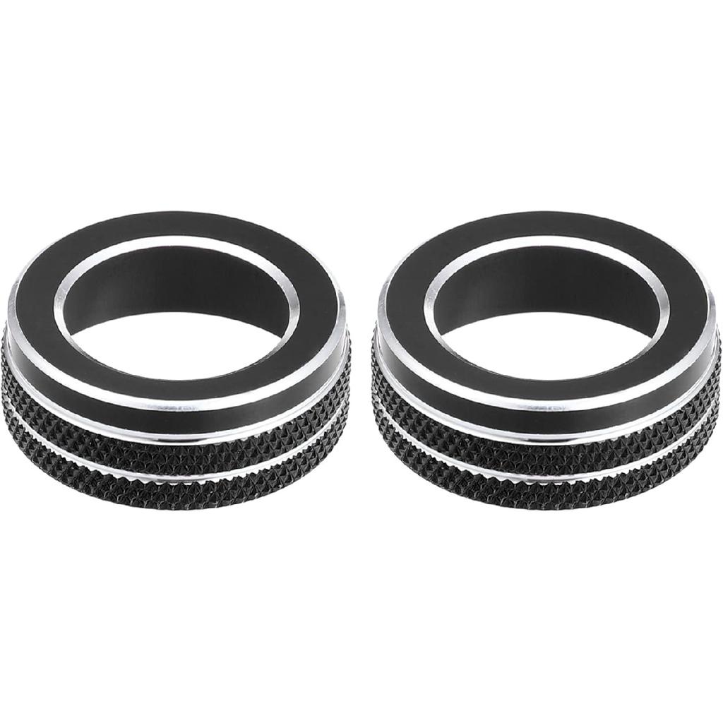 Volume VOL Tune Knob Cover Rings for VW Tiguan Taos Jetta Passat Atlas Arteon Golf R Beetle Aluminum Alloy Red (Pack of 2)