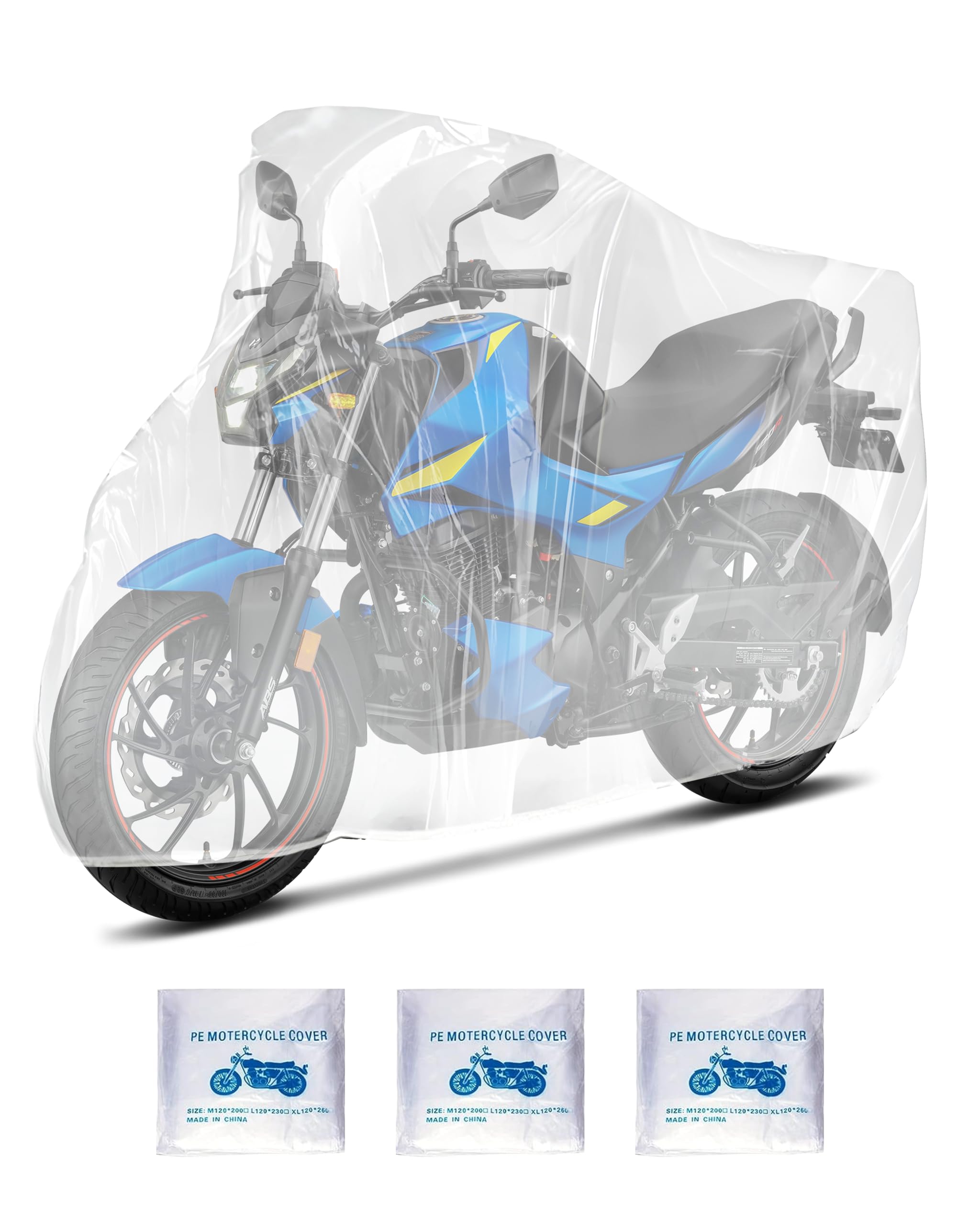 

[1 шт.] Одноразовый прозрачный пластиковый чехол для велосипеда BikeHome, водонепроницаемый, устойчивый к разрывам, дождевик для 2L (245 x 105