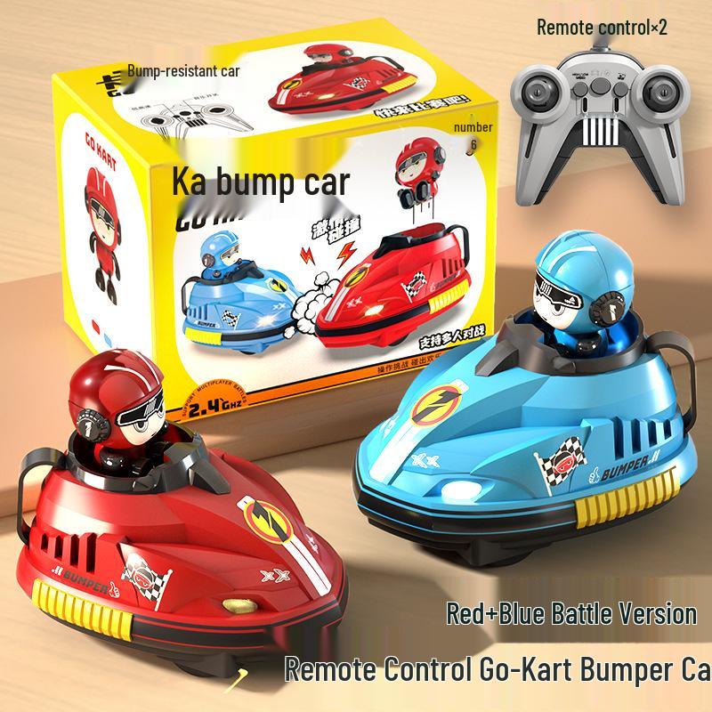 Two-Person Remote Control Bumper Cars: Interactive Drift and Collision Go-Karts for Kids.