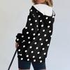 Women's Long Sleeve Print Sweatshirt Long Sleeve Pocket Jacket Zipper Hoodie Coat