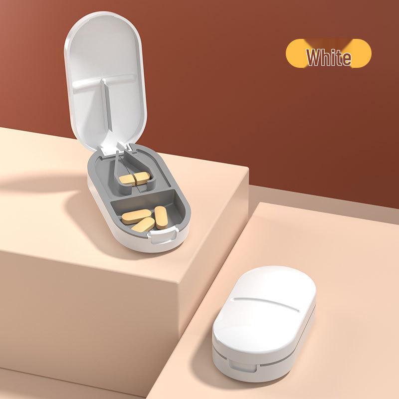 Portable Japanese Pill Cutter & Storage Box - Cuts Pills In Quarters or Halves