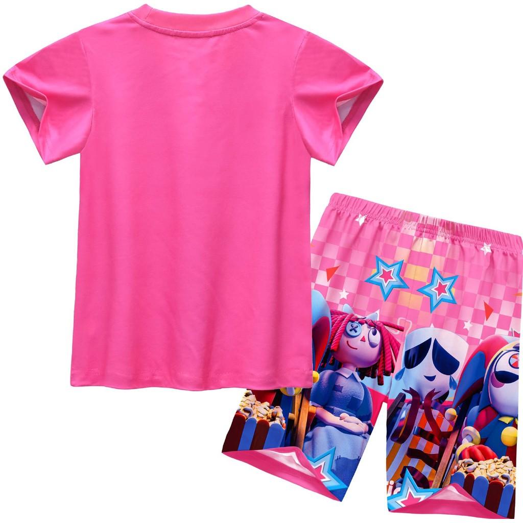 92701 Kids Girls The Amazing Digital Circus Cartoon Printed T-shirt Shorts Top Pants Sets