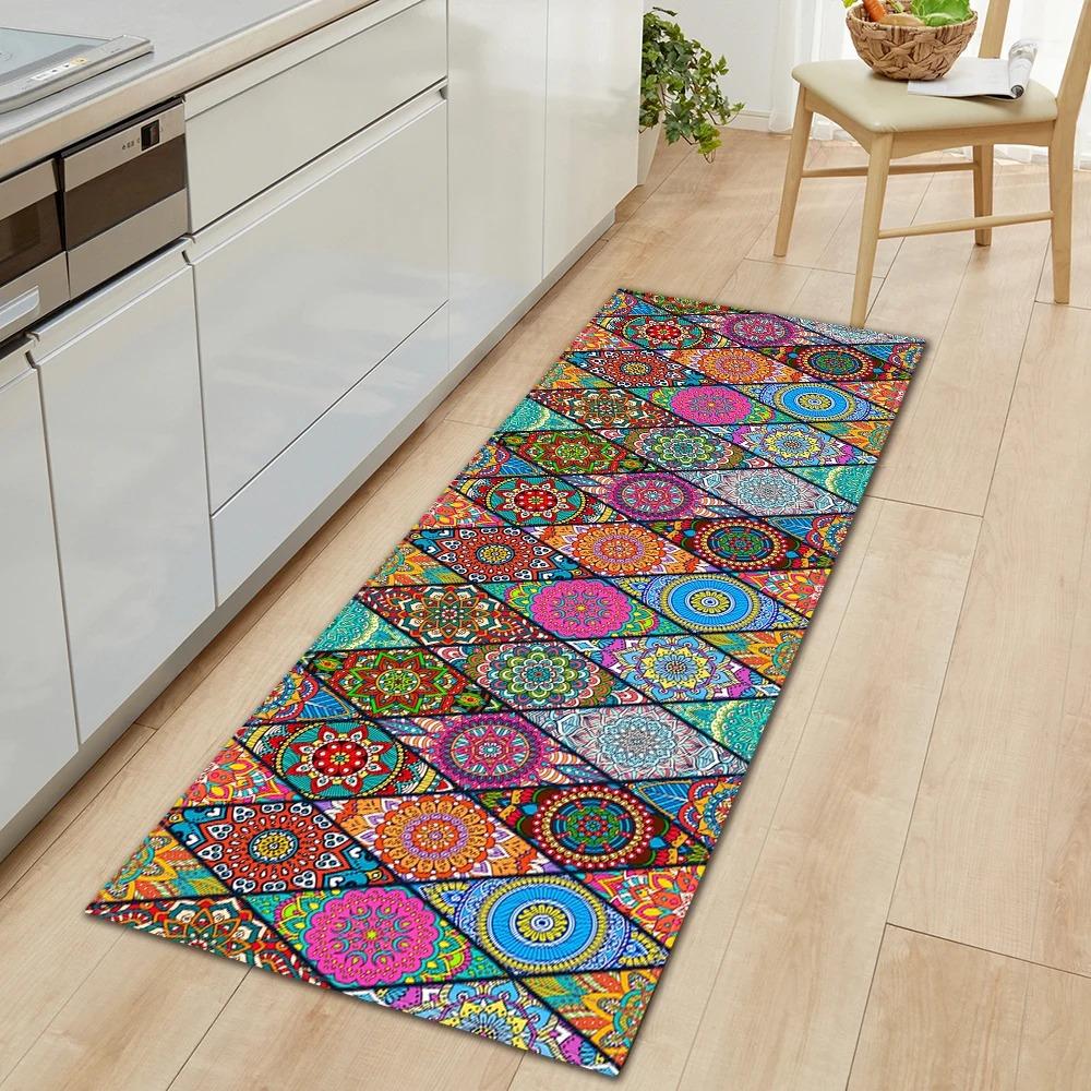 Bohemian Retro Mandala Pattern Home Kitchen Floor Mat Door Front Decoration Floor Mat