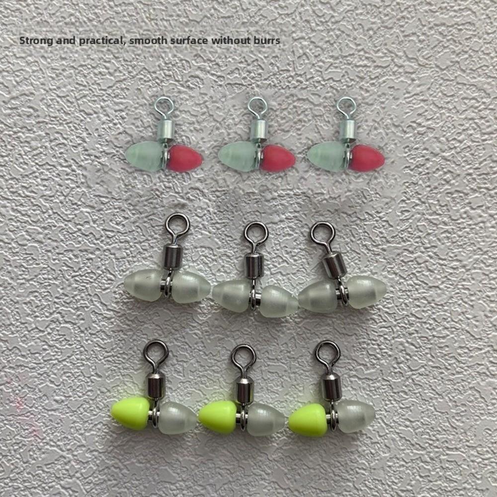 Rolling Design 3-Way Fishing Swivels Luminous Feature T-Shape Swivels  Outdoor Sports