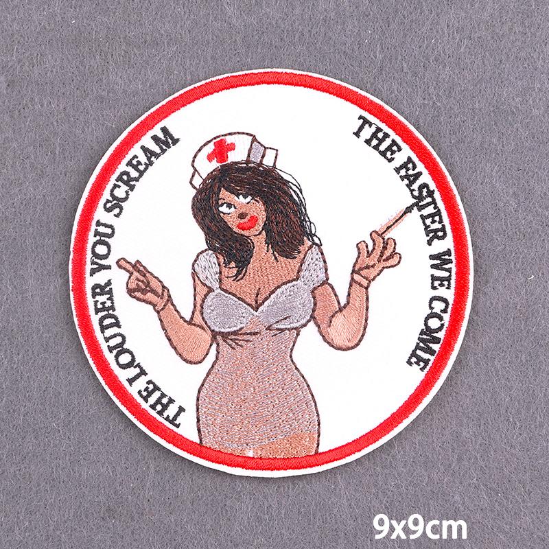 Red Fusible Patches Hiphop Iron On Thermoadhesive Patches For Clothes Cross Skull Embroidery Patches For Jacket Logo Applique