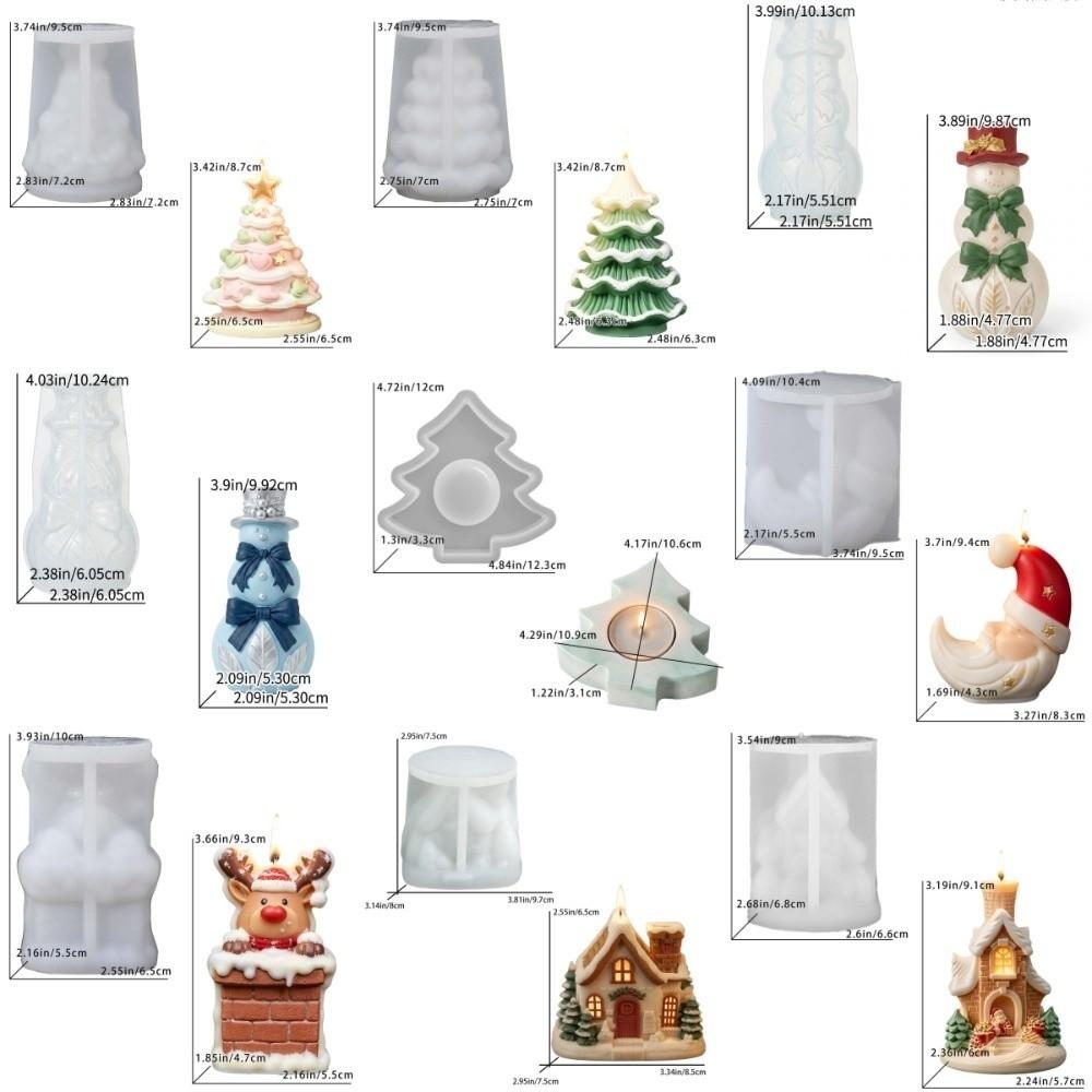 Silicone Christmas Ornament Mold Multi-purpose Epoxy Resin Plaster Mold  Gift Making