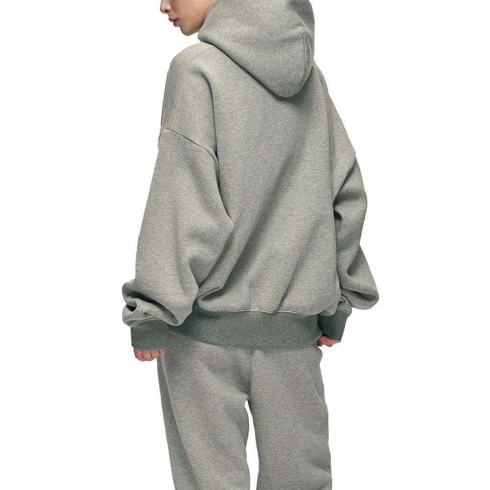 Fear of God Essentials Signature Classic Hoodie Concrete Heather/Dark Concrete Heather Unisex Tops Black 192SP262053F