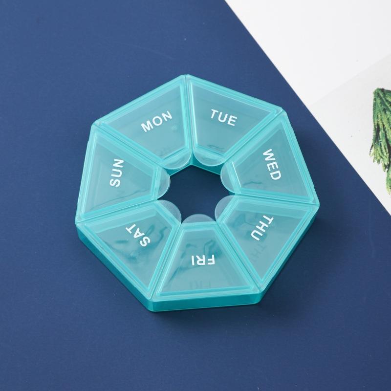 Portable 7-Day Pill Organizer with Easy-Open Compartments for Travel