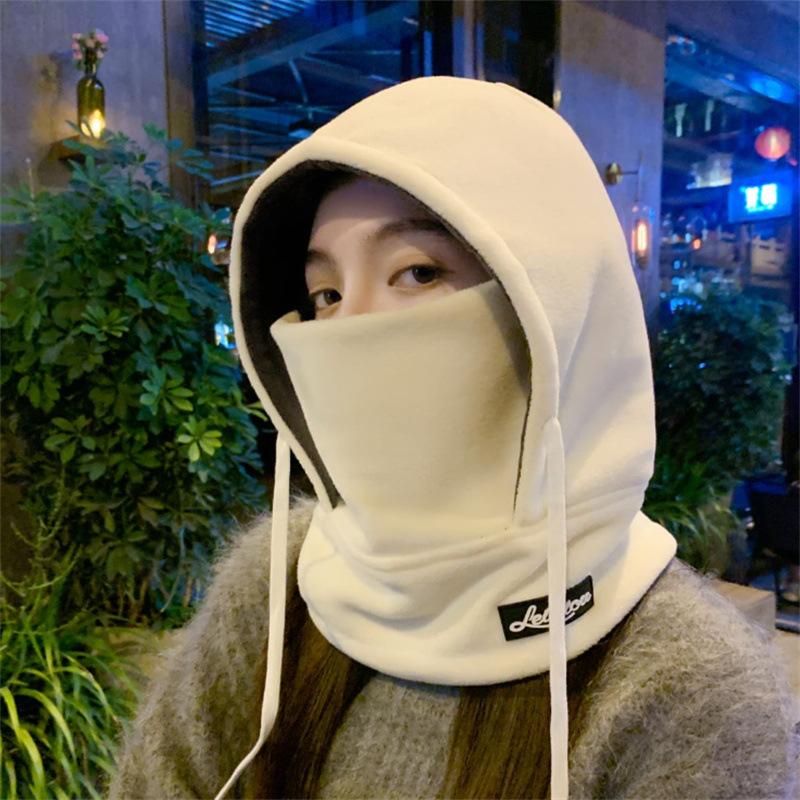 Warm hats, men's and women's autumn and winter outdoor velvet, windproof ear protection, mask, hat, scarf, integrated tram Lei Feng hat