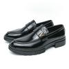 Nappe Frange Formale Pelle Nera Scarpe con Plateau da Lavoro per Uomo Stile Britannico Scarpe Brogue Uomo Scarpe da Cerimonia da Uomo