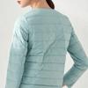 Frühling Winter Damen Liner Warme Daunenjacken Ultraleicht Kragenlos Tragbare Damen Gepolsterte Parkas O-Ausschnitt Puffer Mantel