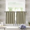 Durable Short Tier Curtains Pure Color Half Window Curtains  for Kitchen Cabinet Basement Campe