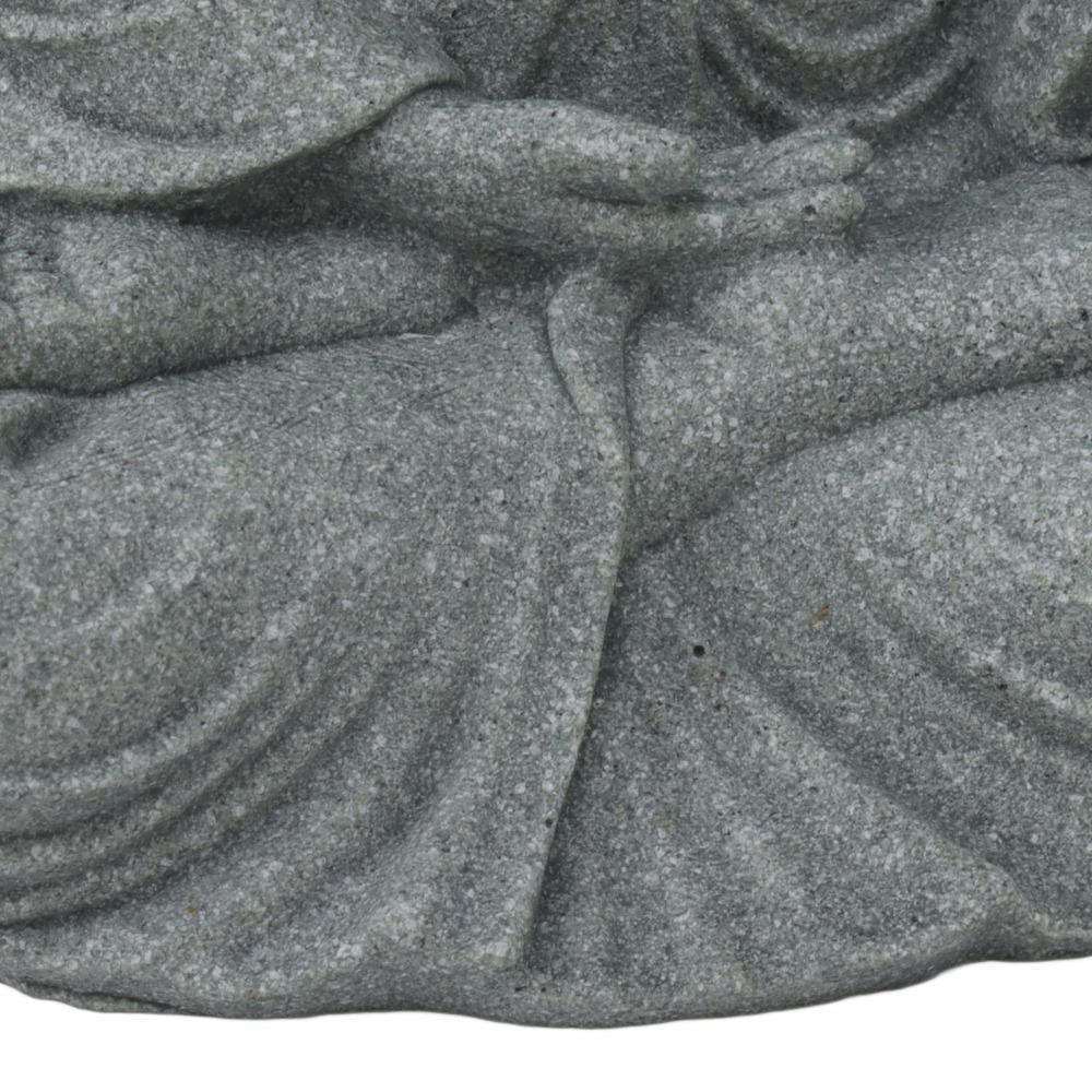 Grey Green Sandstone Buddha Tabletop Statue Courtyard Landscape Ornament Fearless