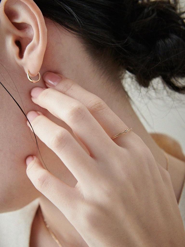 K10YG Brown Diamond Ring 721178 Size 9 Yellow Gold [Ete] [Layered]