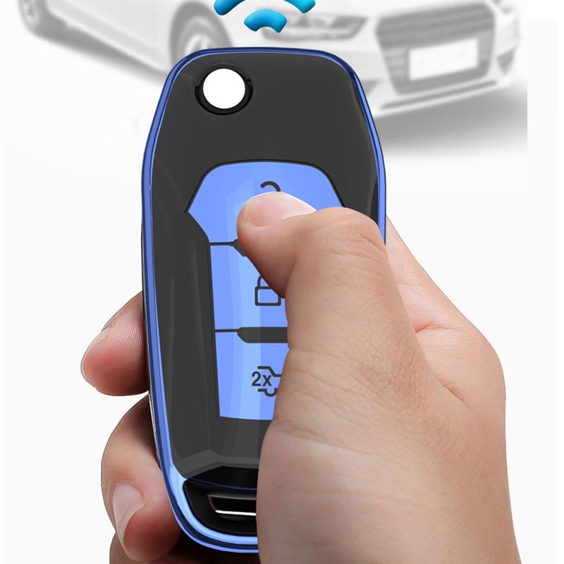 Hight Quality PC+TPU Key Case Protective Shell Cover for Ford F-150 Eage C-MAX Mondeo Ecosport Expedition Focus Fiesta Car Key H