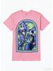2026 Nightmare Before Christmas Jack Sally Stained Glass Print Womens TShirt Easy Fashion Plus Size Short Sleeve