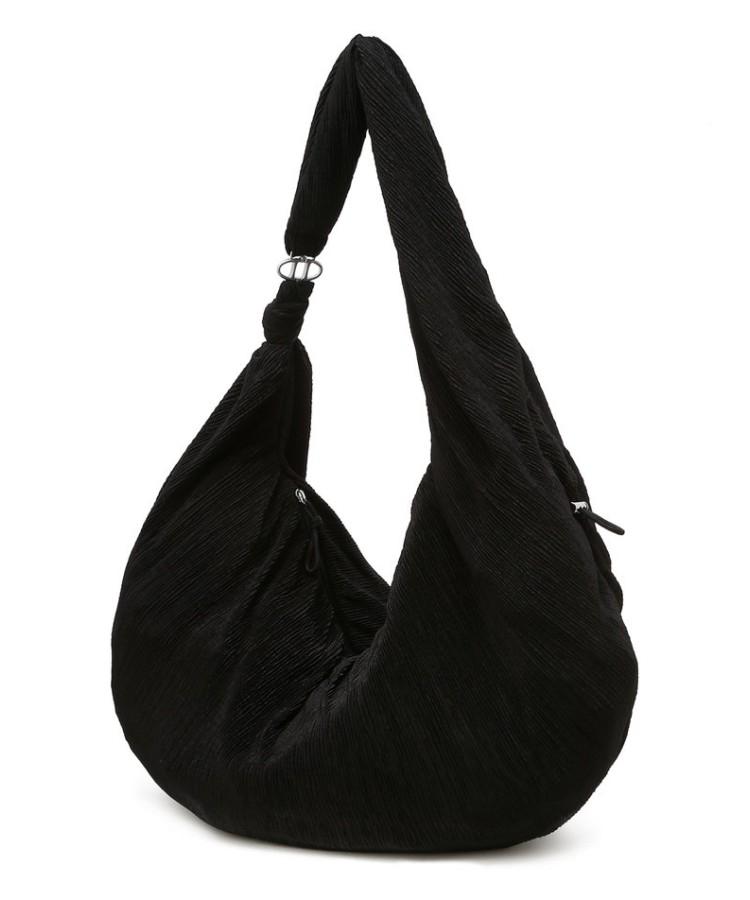 Athe Vanessabruno [Pli] Black Pleated 2-Way Shoulder Bag And Crossbody Bag L Aaba6E831Bk