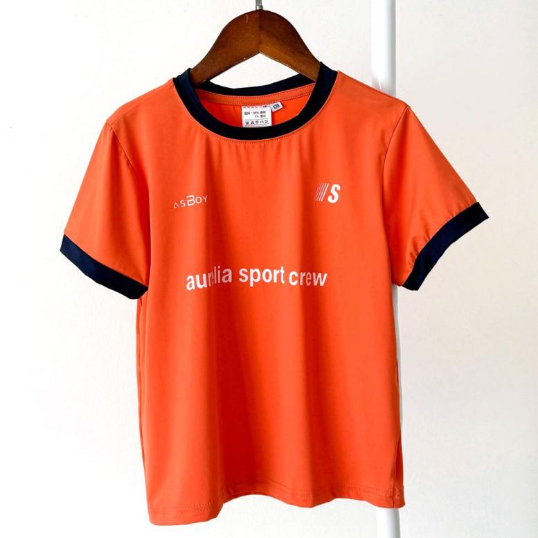 Boys Spring 2026 Round Neck Moisture-Wicking Nylon T-Shirt 130 cm