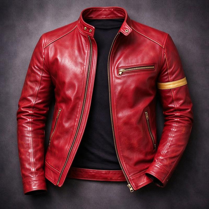 European and American men's clothing men's leather jacket male teen stand-up collar punk men's motorcycle leather jacket