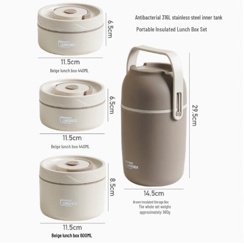 Minna 316L Stainless Steel Insulated Lunch Box Set