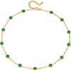MIFYNN 18K Gold Plated Chain Choker Necklace Dainty Charm Emerald Cubic Zircon turquoise Gold Paperclip Chain Necklaces Green Rhinestone Chain