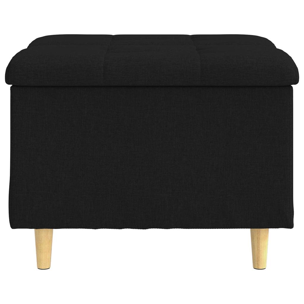 Storage Ottoman with Cushion Black 60 x 60 x 45 cm Fabric