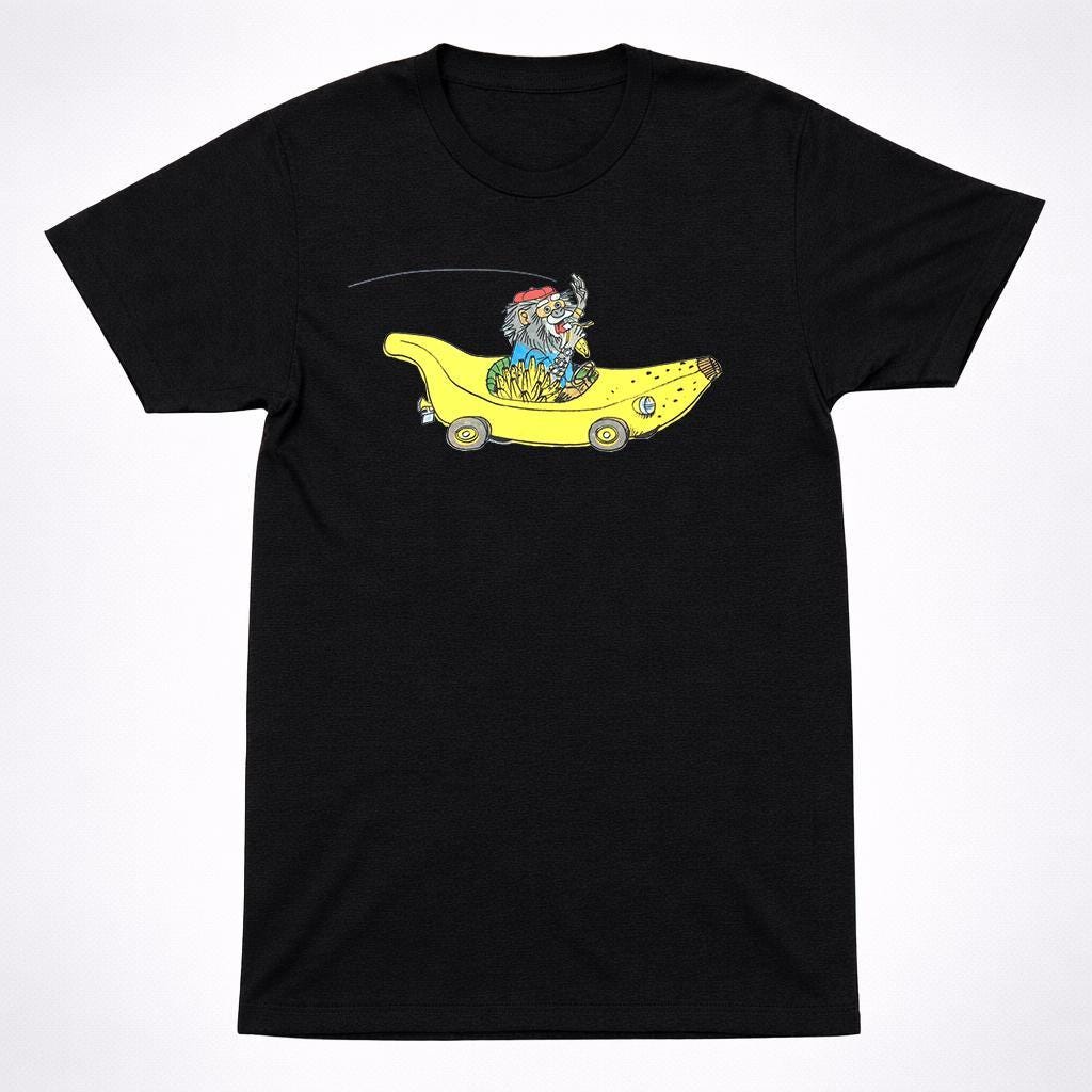 Richard Scarry Bananas Gorilla Shirt Kids Book Character Banana Car Cartoon Tee